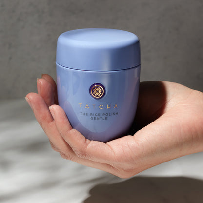 Hand holding the Rice Polish: Gentle